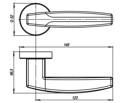 РУЧКА РАЗДЕЛЬНАЯ ARC URB2 CP/WHITE-14 ХРОМ/БЕЛЫЙ