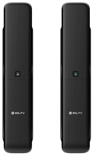 ЭЛЕКТРОННЫЙ ДВЕРНОЙ ЗАМОК SOLITY GP-4000BK DARK SILVER С ОТПЕЧАТКОМ ПАЛЬЦА